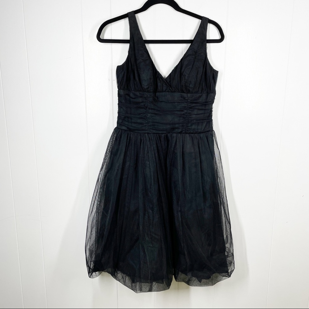 Nicole Miller Collection Black Sleeveless Tulle Dress 8